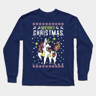 Merry Christmas Unicorn Long Sleeve T-Shirt